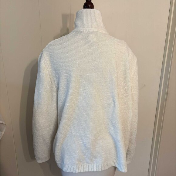 Alfred Dunner White Fleece Sweater - Size XL - Picture 3 of 6